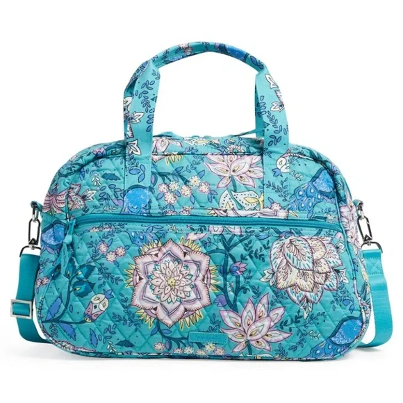 Vera Bradley Compact Traveler Bag Peacock Garden - Picture 6 of 9